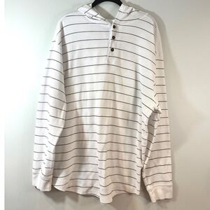 Airwalk Striped Henley Hoodie Long Sleeve Casual‎ Pullover Top Mens 2XL